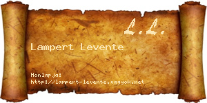 Lampert Levente névjegykártya